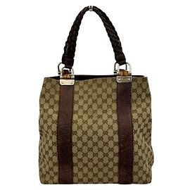 Sac cabas Gucci Bamboo Marron Beige