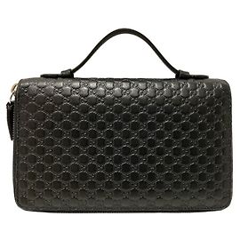 Gucci Microguccissima Black Leather Long Wallet Black