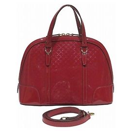 Gucci Microguccissima 2-Way Handbag Shoulder Bag Red