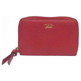 Monedero de cuero rojo Gucci Roja