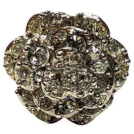Chanel Camellia B13P Light Stone Ring Silber