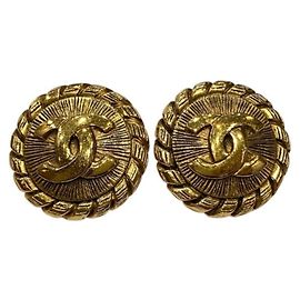 Orecchini a clip Vintage Chanel Coco Mark Gold D'oro