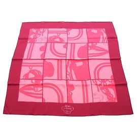 Hermès Lenço de seda Carre 70 EN DESORDRE em Bordeaux e Rosa Rosa Bordeaux