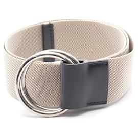 Hermès Cinturón Hermes Double Ring Negro Plata Beige