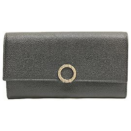 Bulgari Carteira de moedas em couro Bvlgari Preto