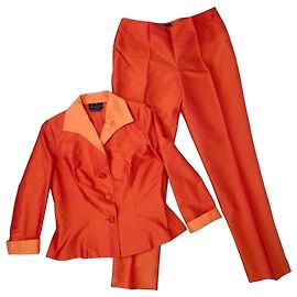 Luisa Spagnoli Orange Silk Pantsuit Orange