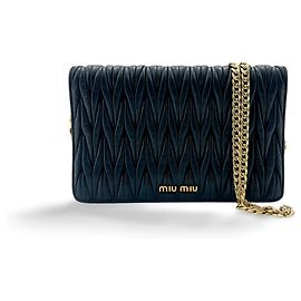 Couro Nappa Matelassé Miu Miu Preto