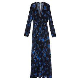 Roberto Cavalli Star Print Maxi Dress Black Blue