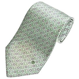 Corbata de seda Gianni Versace con estampado geométrico Verde