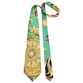 Gianni Versace Medusa Baroque Silk Tie Black Red Golden Green Purple