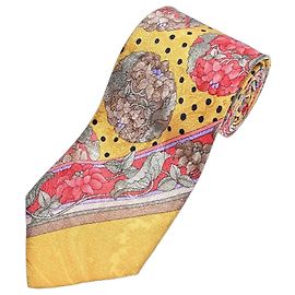 Leonard Corbata de seda estampado floral amarillo Roja Amarillo