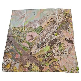 Carré Hermès em seda "Into the Canadian Wild" Multicor