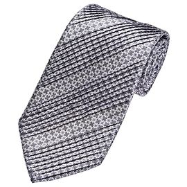 Brioni Cravatta in Seta Grigia e Nera Nero Grigio