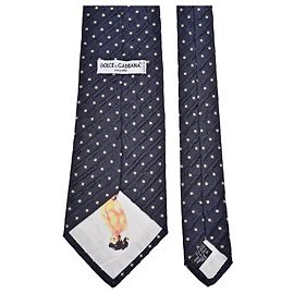 Dolce & Gabbana Corbata de seda con lunares Blanco Azul