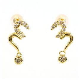 Autre Marque 18K Yellow Gold Diamond Stud Earrings Golden