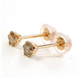 Autre Marque 18K Pink Gold Diamond Stud Earrings Golden
