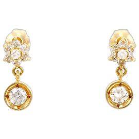 Autre Marque Orecchini a lobo in oro giallo 18K e diamanti D'oro