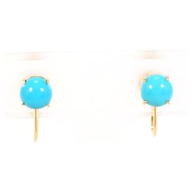Autre Marque Orecchini a clip in oro 18K con turchese D'oro