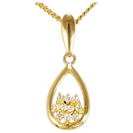 Autre Marque Collier en or jaune 18K avec diamant Doré