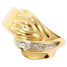 Autre Marque Ring aus Platin und Gelbgold mit Diamant Golden Andere