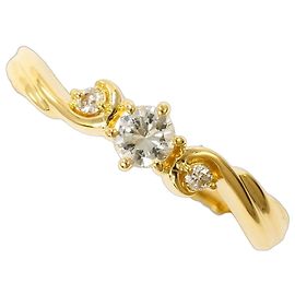 Autre Marque 18K Gelbgold-Ring mit Diamant Golden