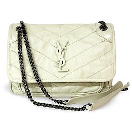 Saint Laurent Niki Flap Shoulder Bag Leather White