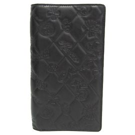 Chanel Lucky Symbols Yen Wallet Embossed Quilted Leather Black