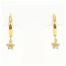 Autre Marque Boucles d'oreilles clips en or jaune 18K avec diamants Doré