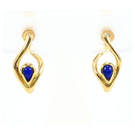 Autre Marque Orecchini a clip in oro giallo 18K con lapislazzuli D'oro