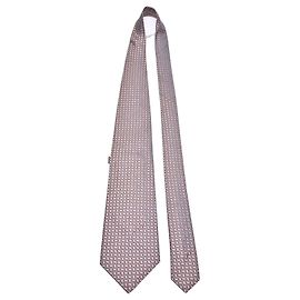 Corbata de seda Lanvin con estampado geométrico Beige