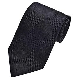 Gianni Versace Medusa Jacquard Silk Tie Black