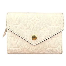 Louis Vuitton Monogram Empreinte Tri-Fold Wallet Cream