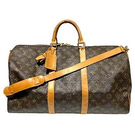 Sac à main Louis Vuitton Monogram Keepall Bandoulière 50 Marron