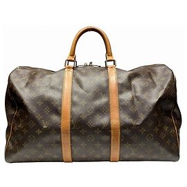Sac à main Louis Vuitton Monogram Keepall 50 Marron