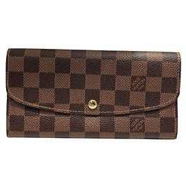 Louis Vuitton Damier Portefeuille Emilie Long Wallet Damier ebene