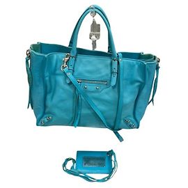 Bolsa 2-Way Balenciaga Paper Mini Turquesa