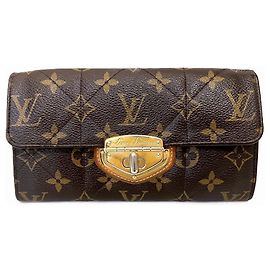 Cartera larga Louis Vuitton Portefeuille Sarah Monogram Etoile Castaño