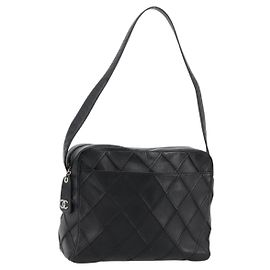 Borsa a Spalla CHANEL Bicolore in Pelle Nera e Argento CC Auth ka4426 Nero Argento