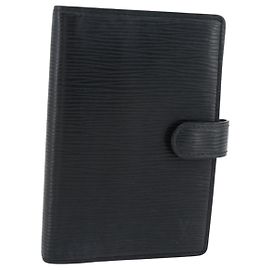 LOUIS VUITTON Epi Agenda PM Day Planner Cover Black R20092 LV Auth 180535A Black