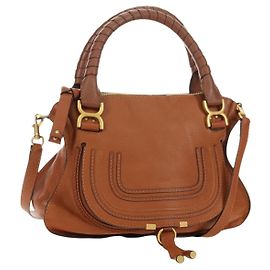 Chloé Sac à main Chloe Marcie en cuir 2way Marron Or Auth 165276V Marron Doré