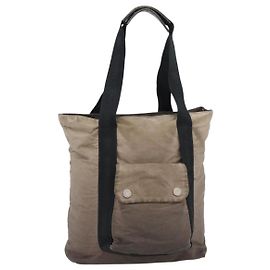 CHANEL Tote Bag Nylon Brown Silver CC Auth 180588 Brown Silvery