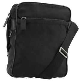 Borsa a tracolla PRADA Nylon Nero Argento Auth 179291 Nero Argento