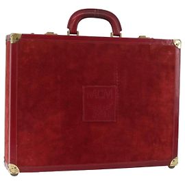 MCM Trunk Suede Red Gold Auth bs35152 Red Golden