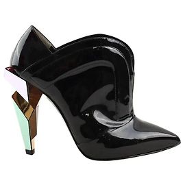 Fendi Black Patent Leather Boots Black