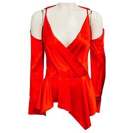 Camicetta JW Anderson rossa con spalle scoperte Rosso