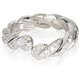 David Yurman White Gold Diamond Sculpted Cable Flex Ring Andere