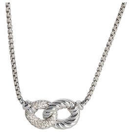 David Yurman Sterling Silver Diamond Belmont Double Link Pendant Other