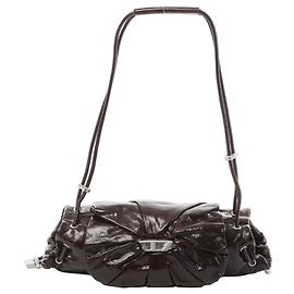 Bolsa de ombro em couro Diesel Scrunch-D Borgonha Bordeaux