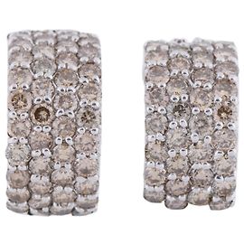 Autre Marque Boucles d'oreilles Diamant Non Signé K18WG 12.5g 2.00/2.00 ct Blanc