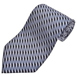 Corbata de seda a cuadros Gucci Negro Blanco Gris